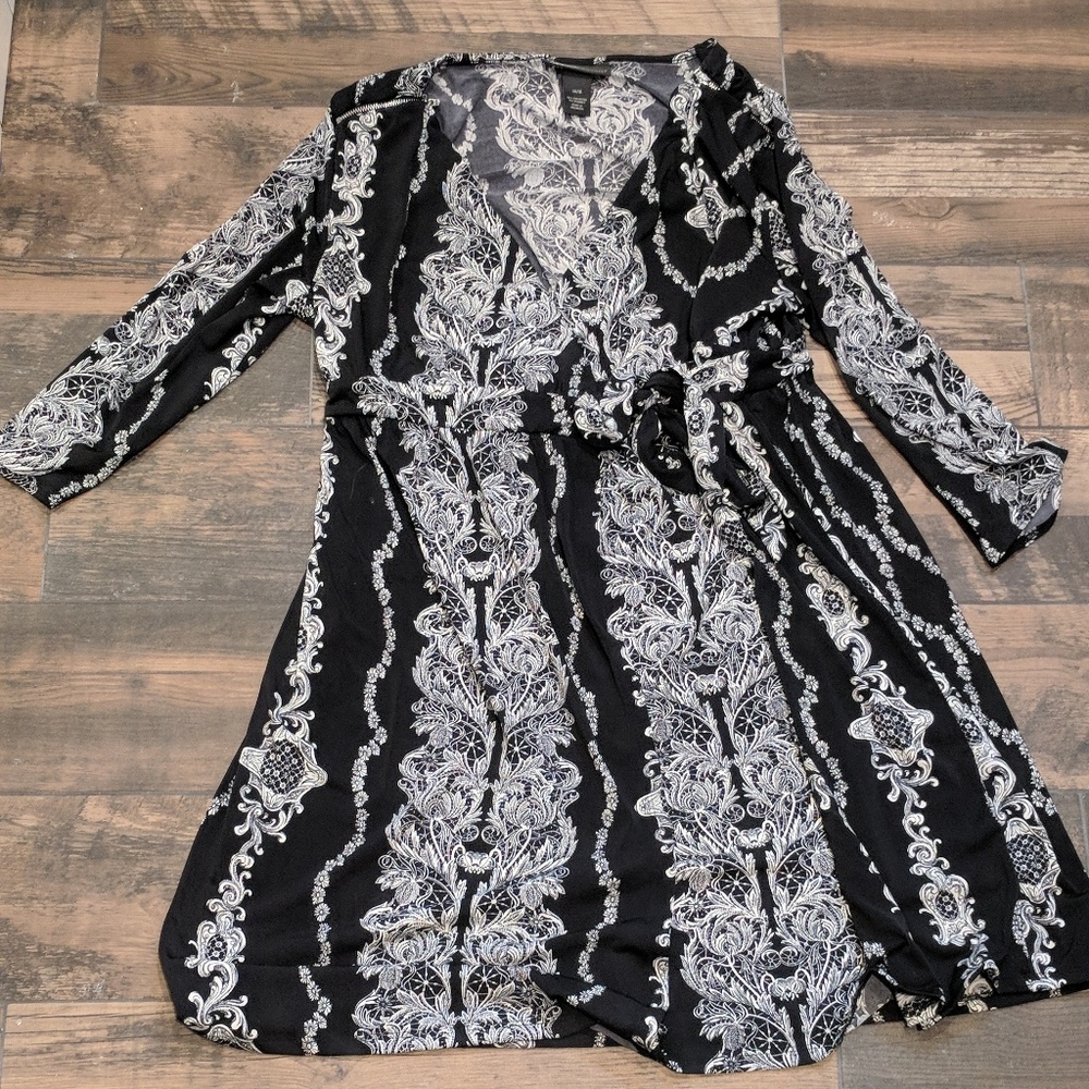 Lane Bryant wrap dress in Black and White